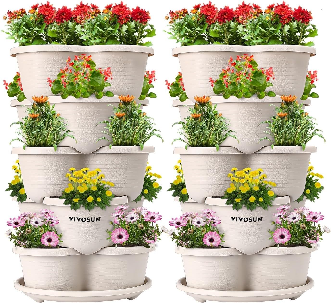 VIVOSUN 2-Pack 5 Tier Vertical Gardening Stackable Planter for Strawberries