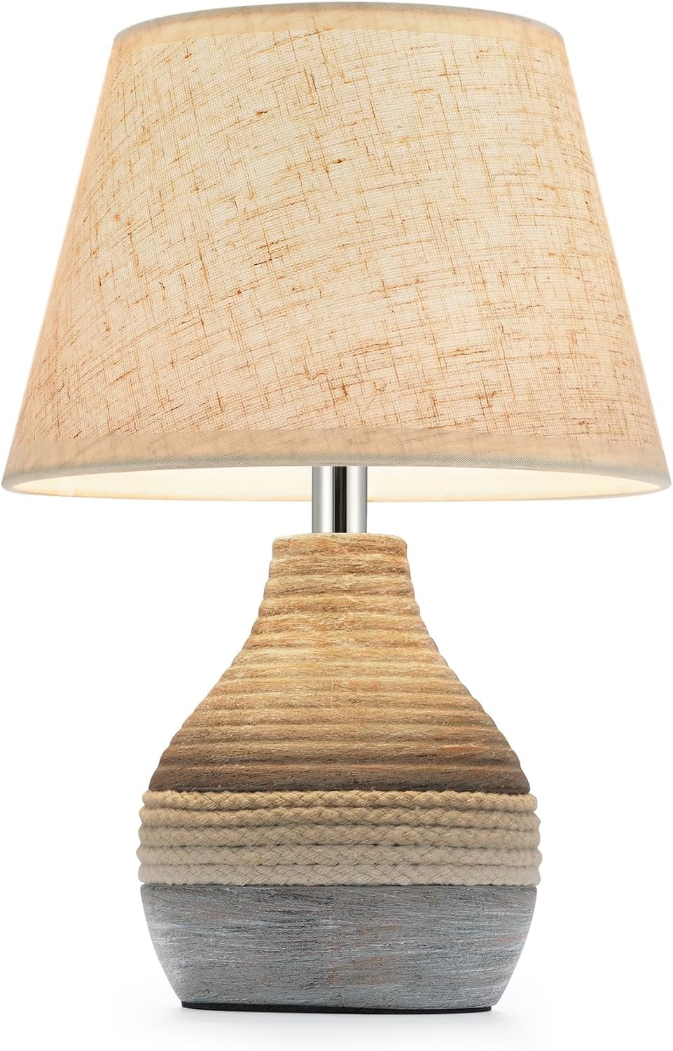 10″ H Small Rechargeable Cordless Ceramic Table Lamp, Coastal