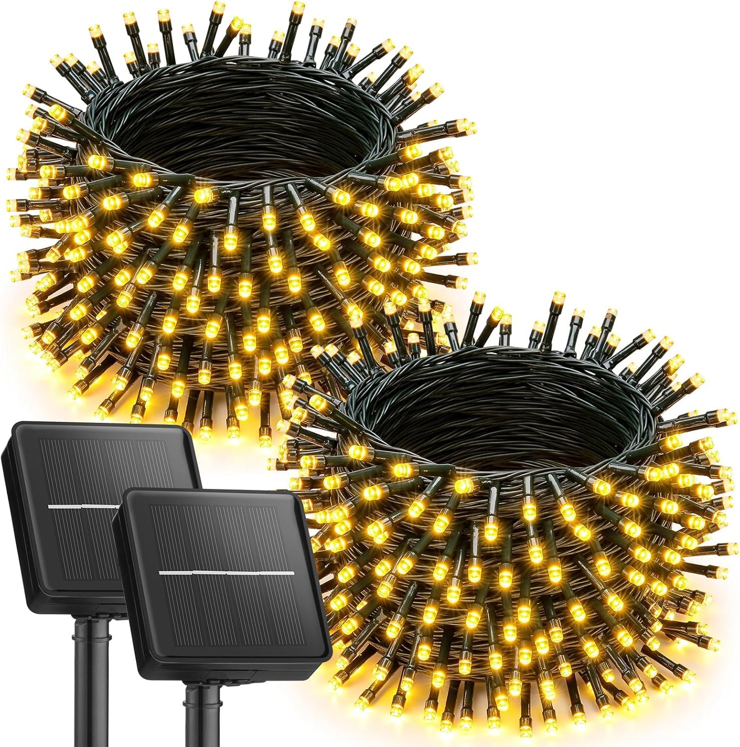 Brightown 2 Pack Solar String Lights Outdoor Waterproof, 92Ft 240 LED