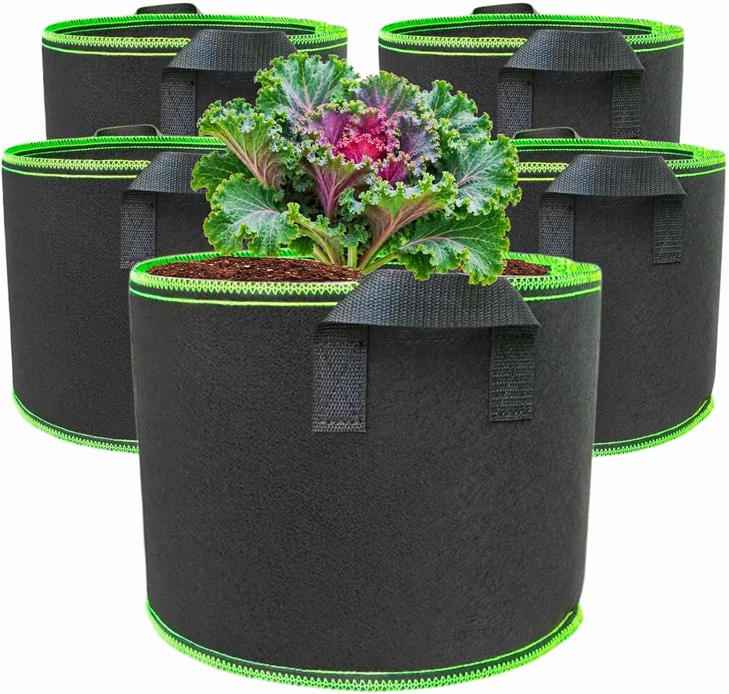 10 Gallon Grow Bags, Heavy Duty Fabric Pots with Handles for Vegetables