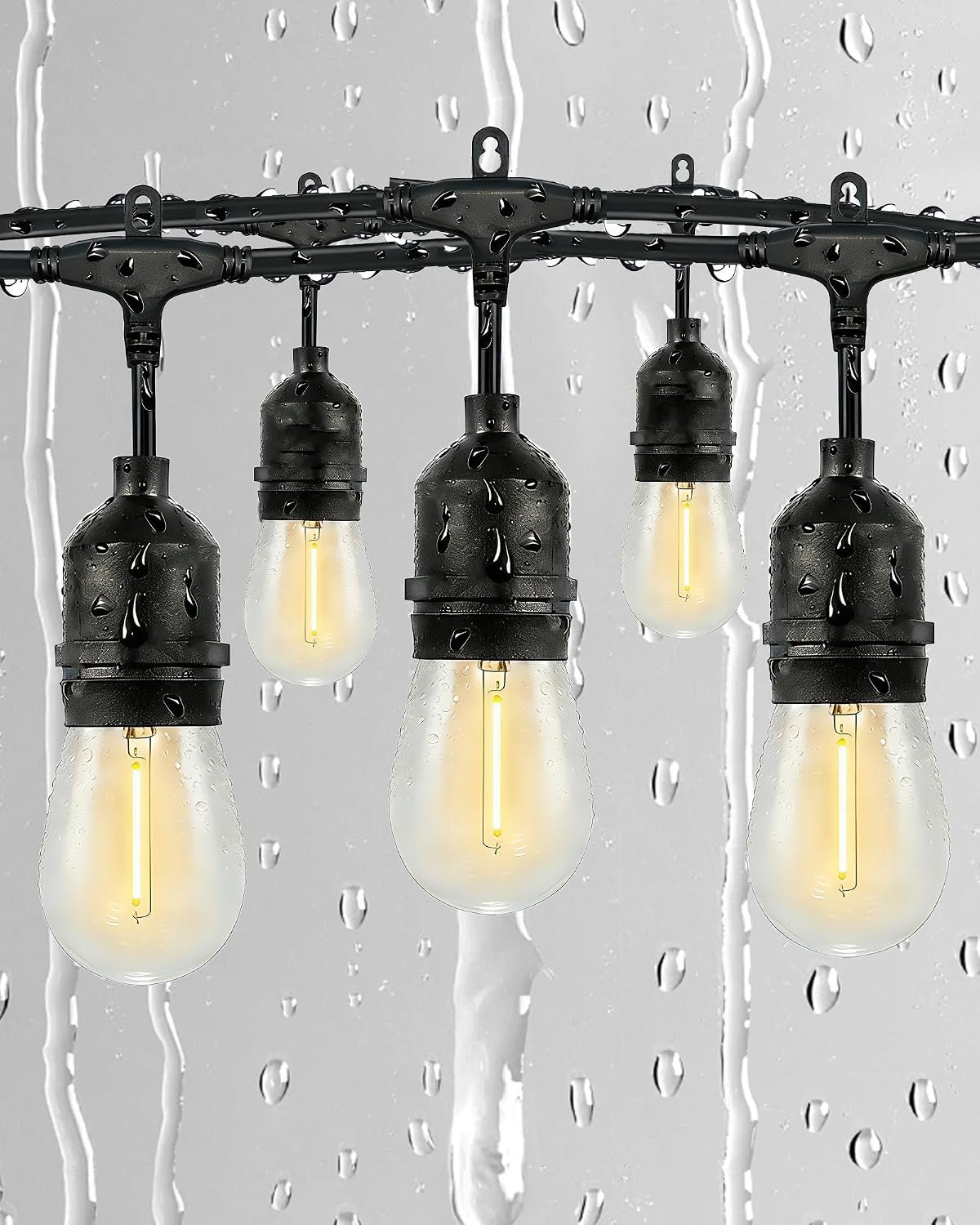Gmnee 25FT Outdoor String Lights for Patio, Balcony & Porch, Backyard