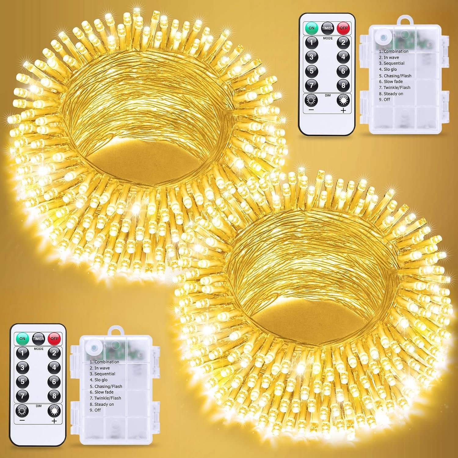 JMEXSUSS Remote Control String Lights Battery Operated Fairy Lights