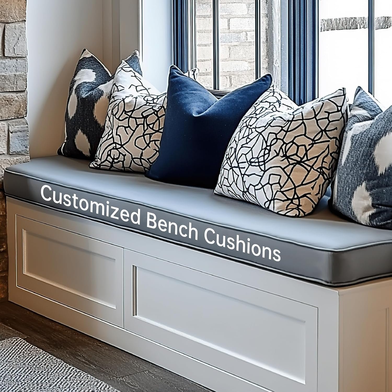 Custom Size Bench Cushion for Indoor/Outdoor Furniture 100+ Colors