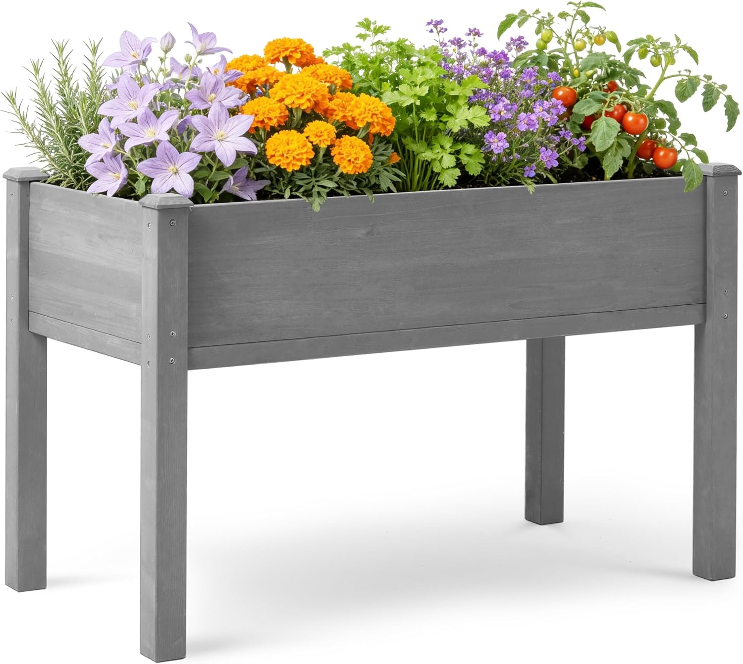 Raised Garden Bed with Legs, 48×24×30 Cedar Wood Elevated Planter Box