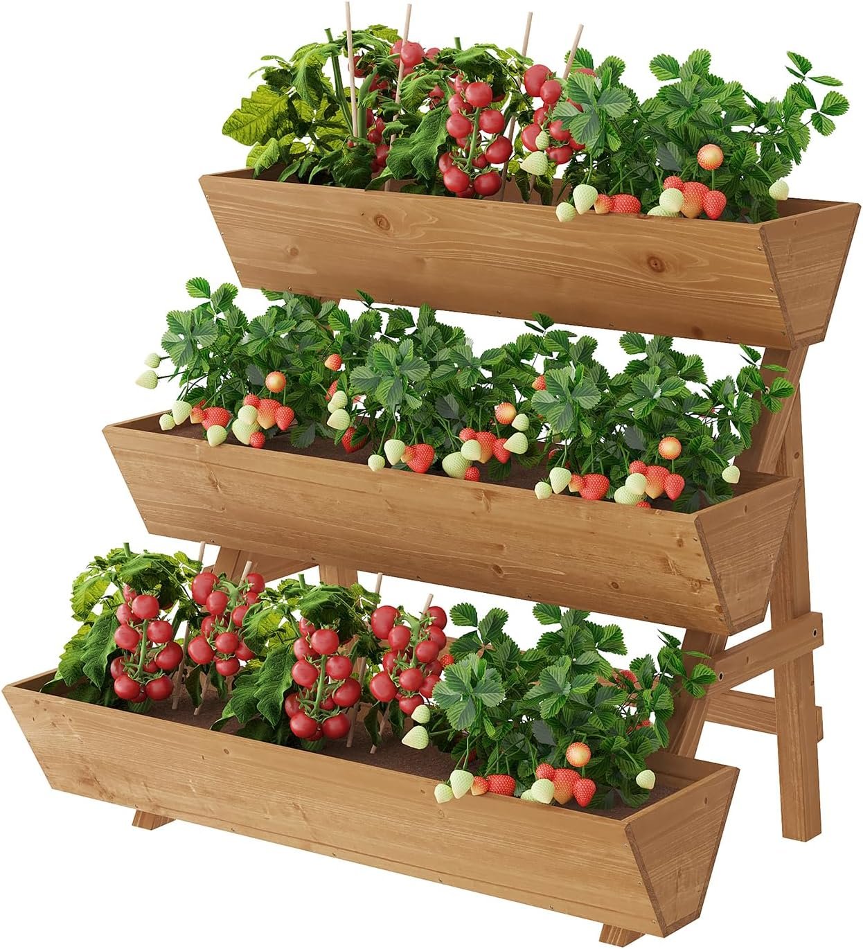 Wooden Vertical Raised Garden Bed Tiered Planter Herb Planter