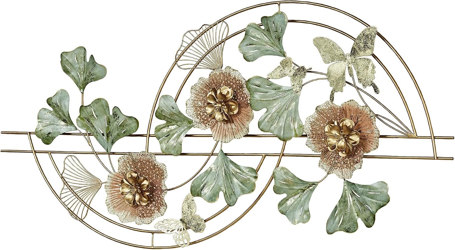 Touch of Class Zen Blossoms Flower Metal Wall Art Sculpture | Floral Style Hanging Decor for Bedroom, Living Room, Bathroom, Hallway, Foyer | Botanical Artwork