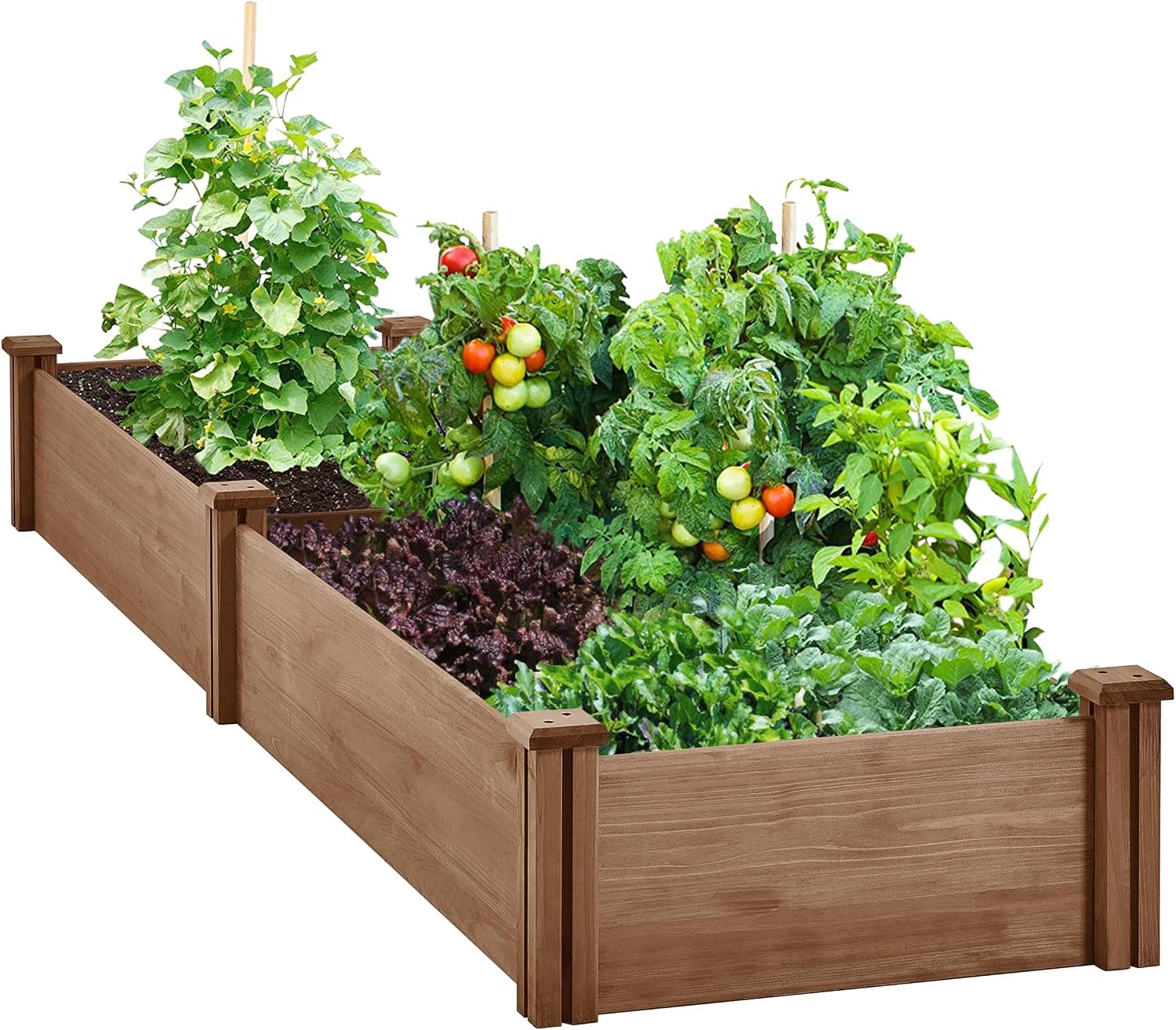 Yaheetech Raised Garden Bed Planter Box for Vegetables Growing, Dark Brown