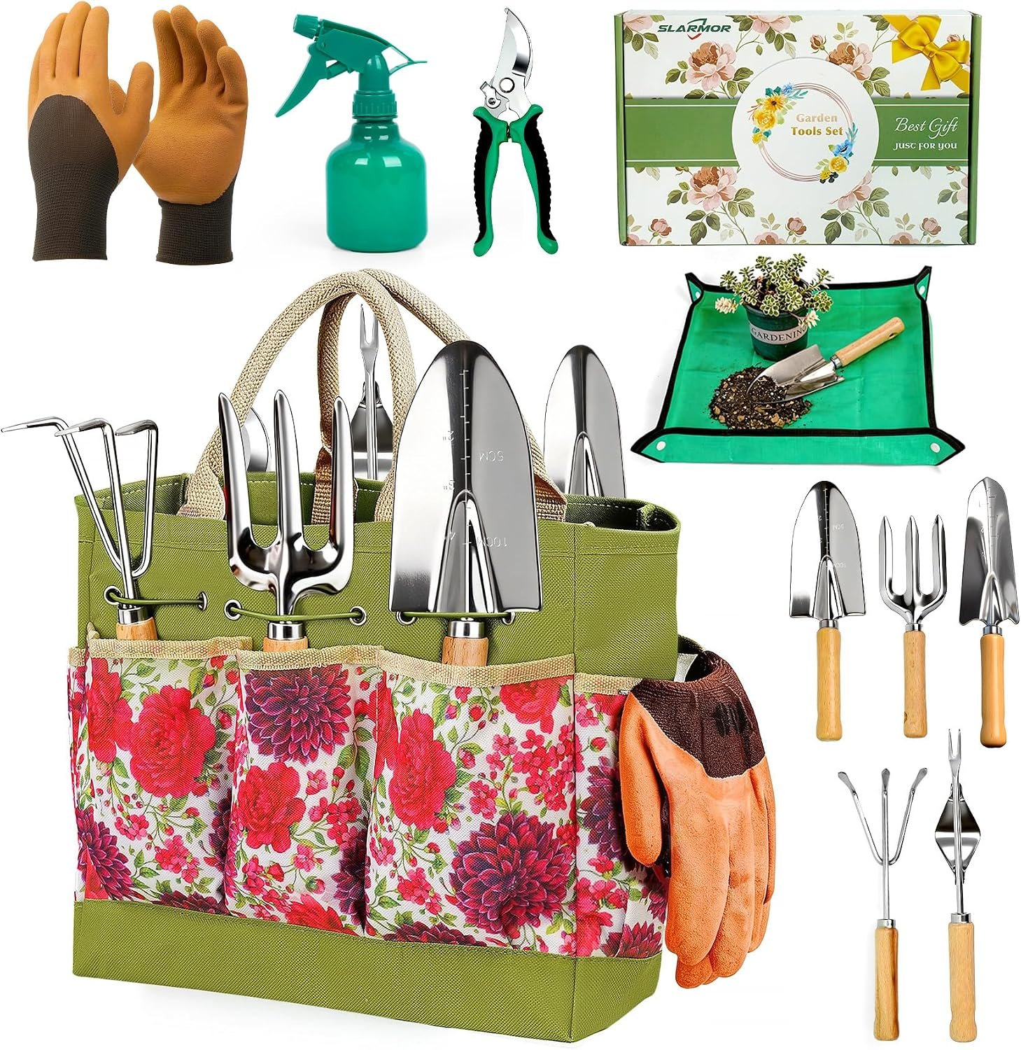 Garden Tool Set, 10 PCS Gardening Tools/Kit for Women,Gardener Gift