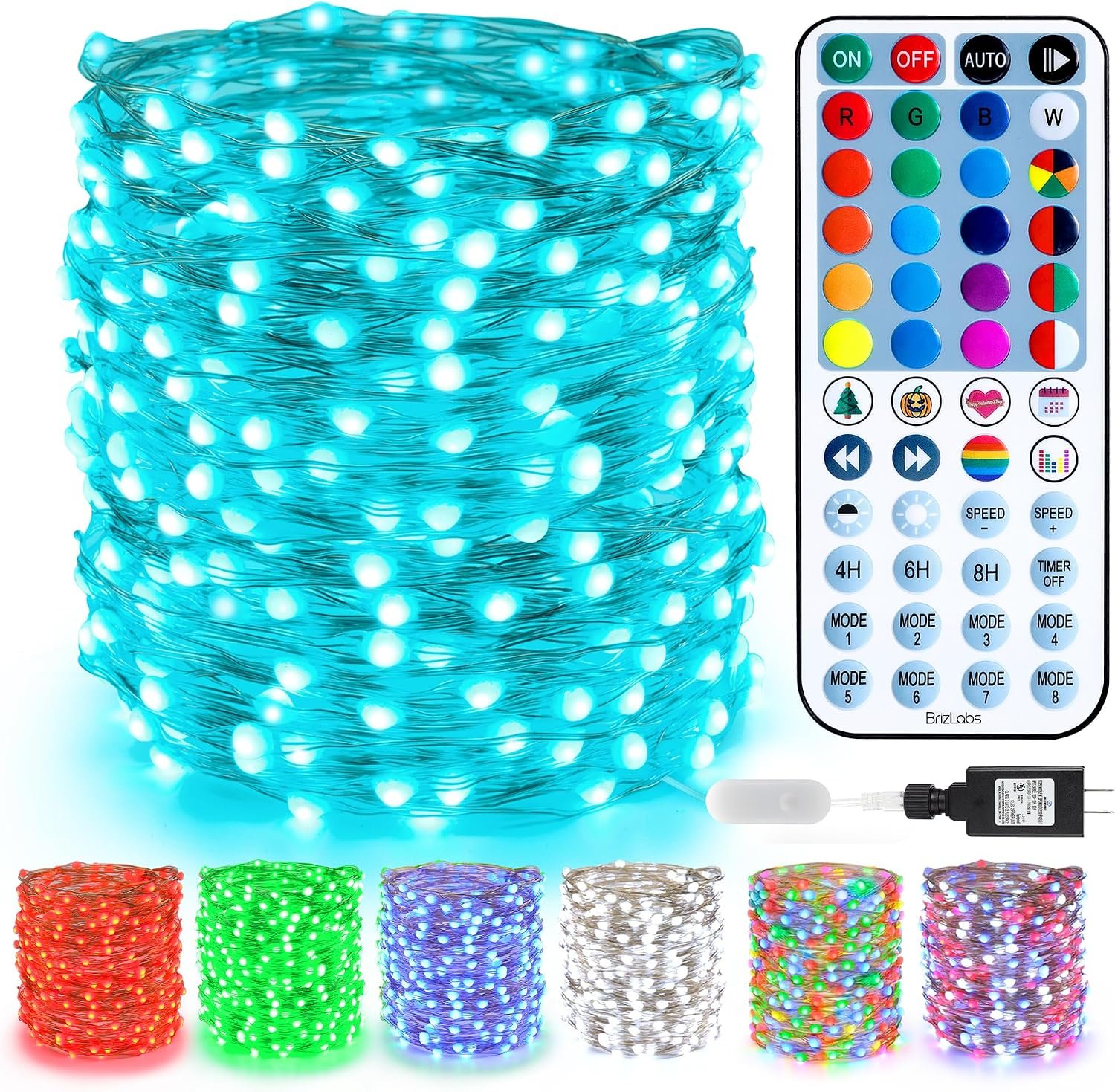 BrizLabs Color Changing Fairy String Lights 66ft 200 LED for Xmas Halloween