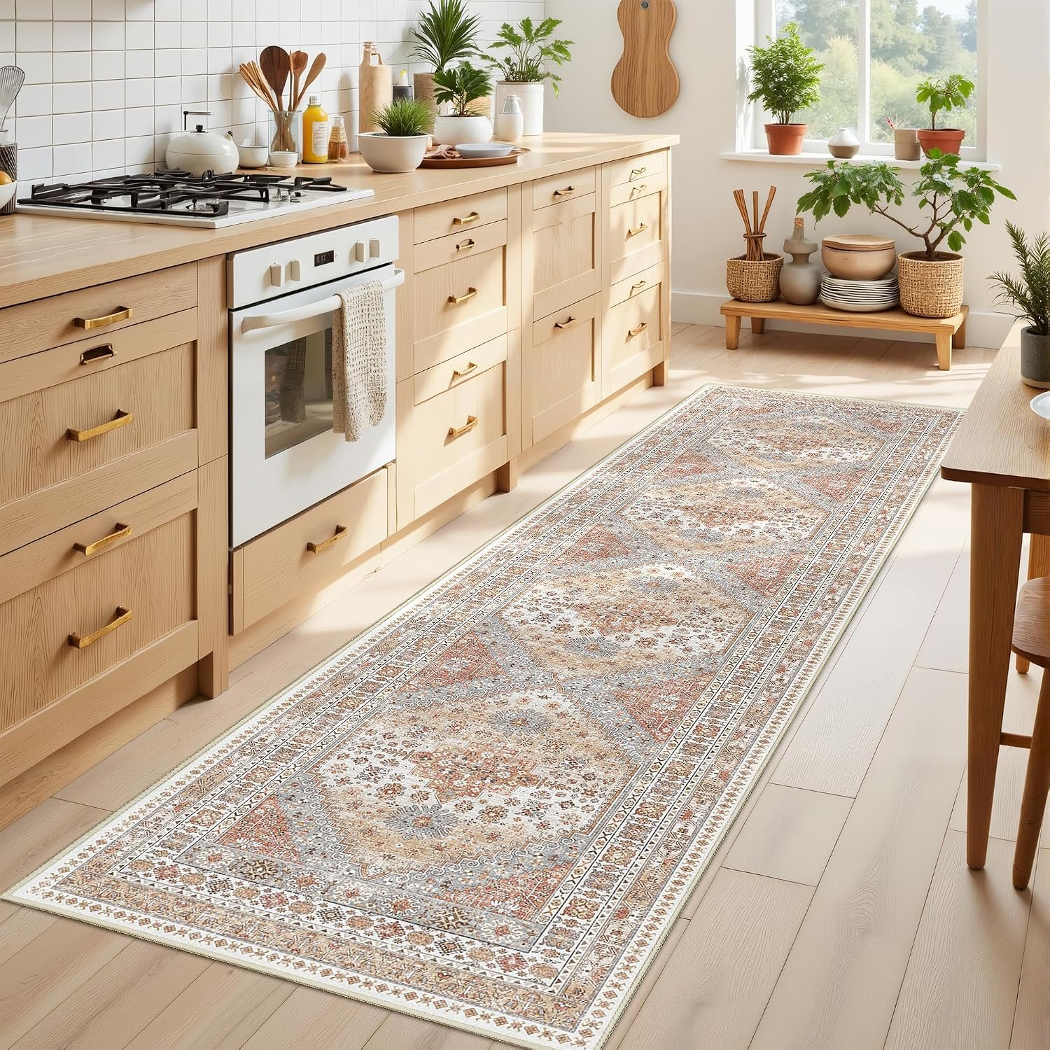 Runner Rug 2×8 Runners for Hallways Vintage Washable Rugs, Orange