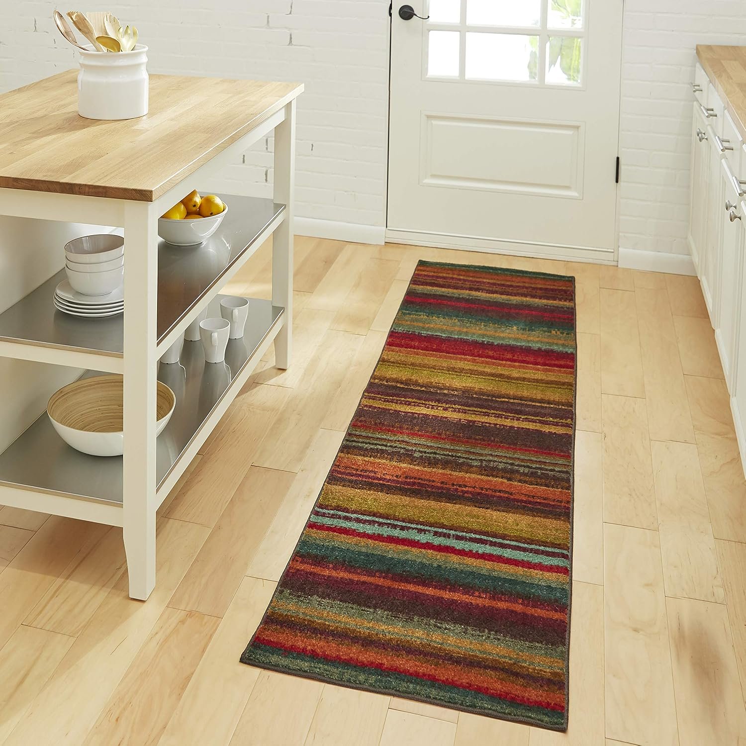 Mohawk Home Boho Stripe 2′ x 8′ Area Rug – Multicolor – Perfect for Living Room, Dining Room, Office