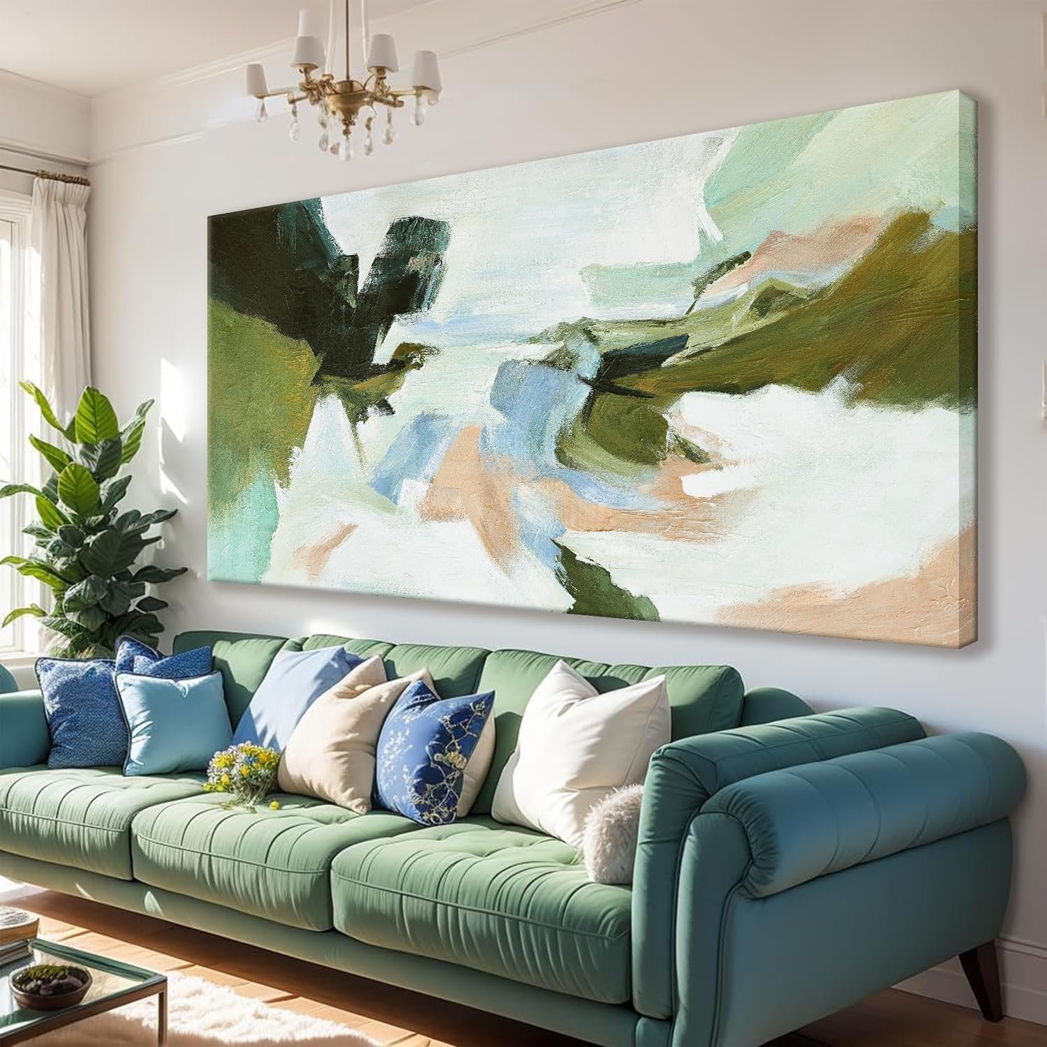 Suconvng Large Abstract Wall Art Colorful Wall Art Living Room Canvas Art Wall Decor Office Abstract Wall Decor Multicolor For Bedroom Kitchen Home Artwork 29×58 Inch