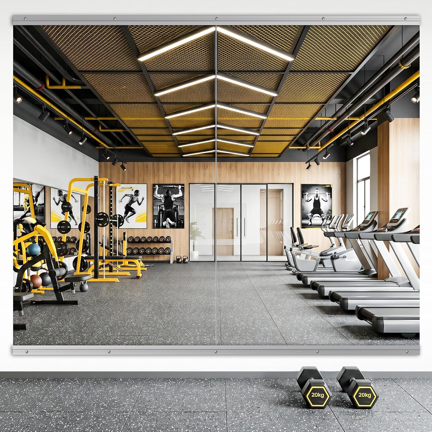 Home Gym Mirror, 48″x30″-2 PCS Gym Mirrors for Wall